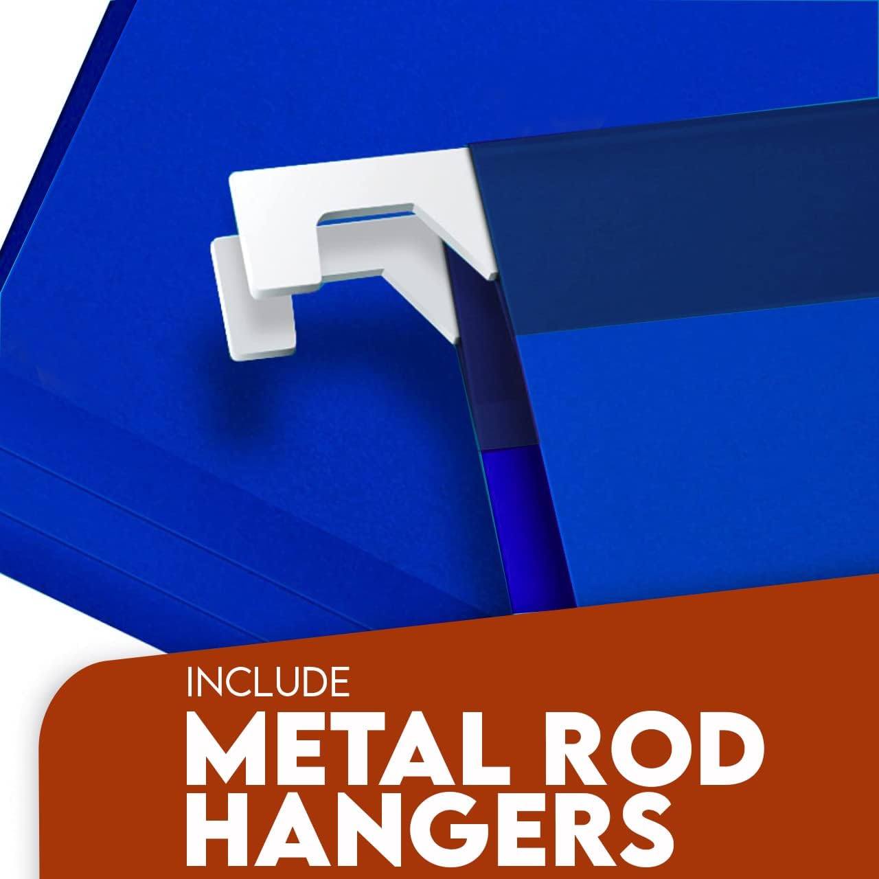 Performore 11X17 Hanging File Folders,1/5 Cut Adjustable Clear Plastic Tabs (25 Pack) Includes White Metal Rod Hangers, Plastic Label Tabs & Label Cards