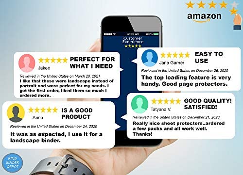 Landscape Sheet Protectors – Protect, Store and Display 8.5x11 Paper (Pack of 25)