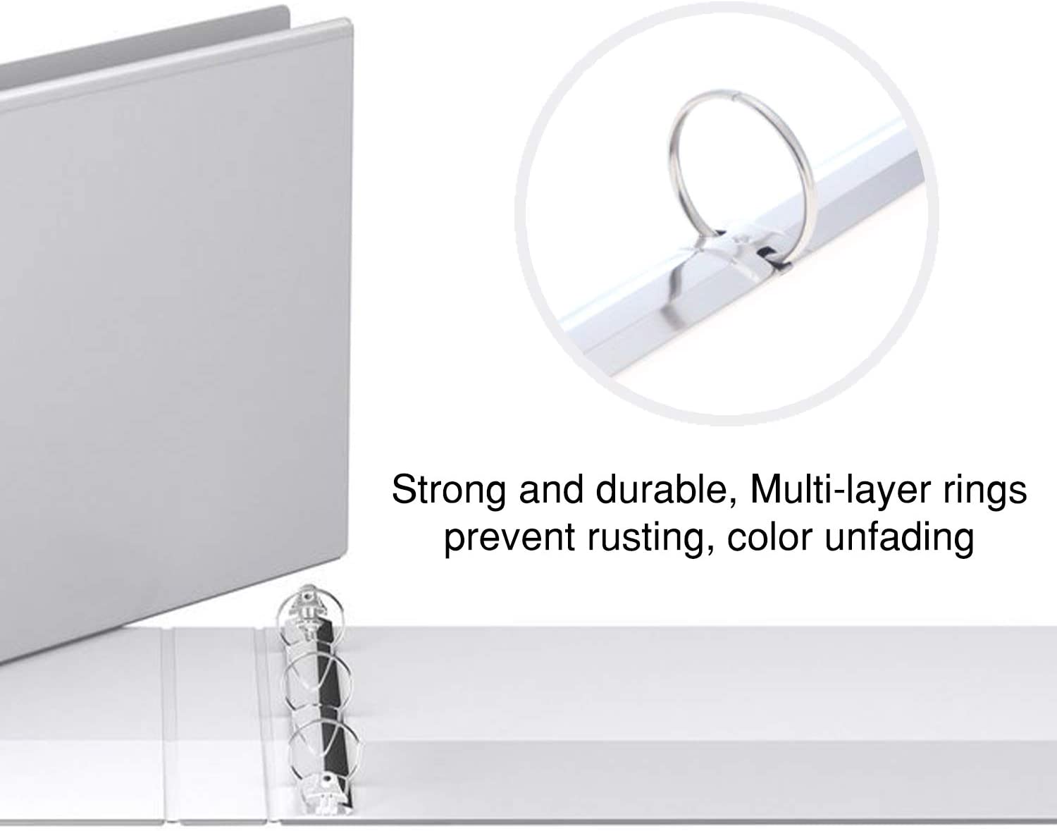 Landscape View Binder, 8.5" X 11", 1 Inch Round Ring, Back Mount, White - Pack of 1