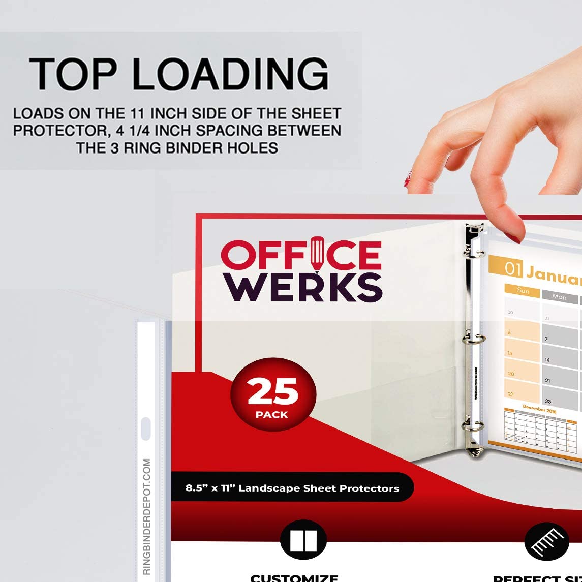 Landscape Sheet Protectors – Protect, Store and Display 8.5x11 Paper (Pack of 25)