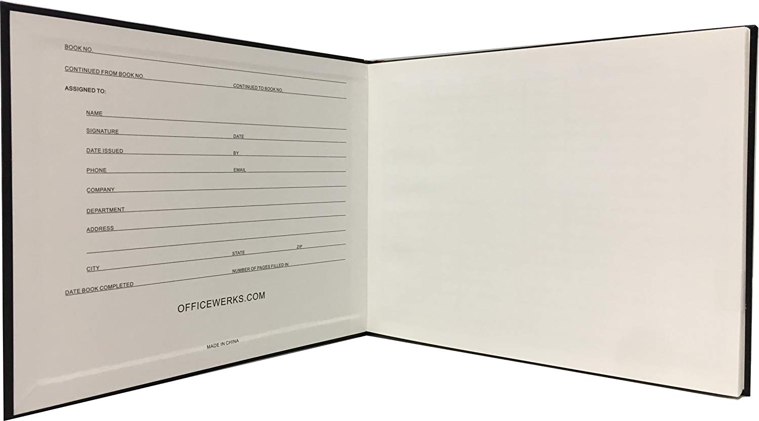 Visitors Register Book, 120 Pages, 8 7/8" X 7", Black Hardbound Cover, Smyth Sewn - RingBinderDepot.com