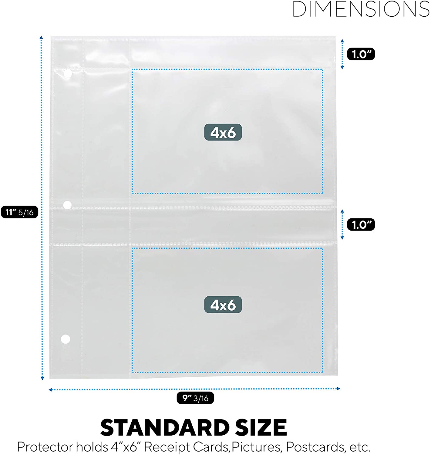 Products Recipe Card Protectors, For 3 Ring Binders, Page Sheet Protectors, Holds 4 x 6-inch pockets, 4 Cards Per Sheet, Clear - 20 Pack