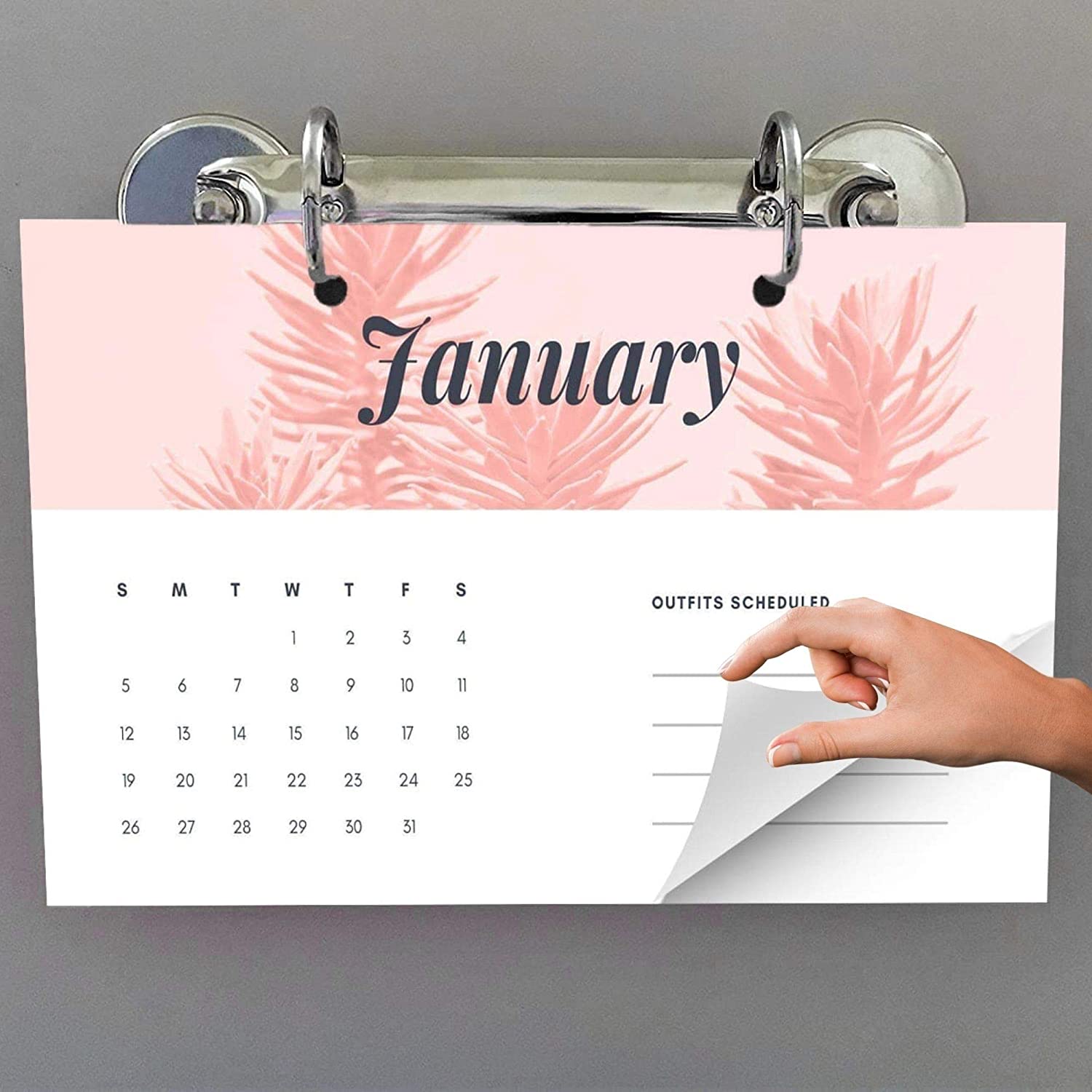 Magnetic 2 Ring Binder Locking Mechanism for Hanging A5 Paper