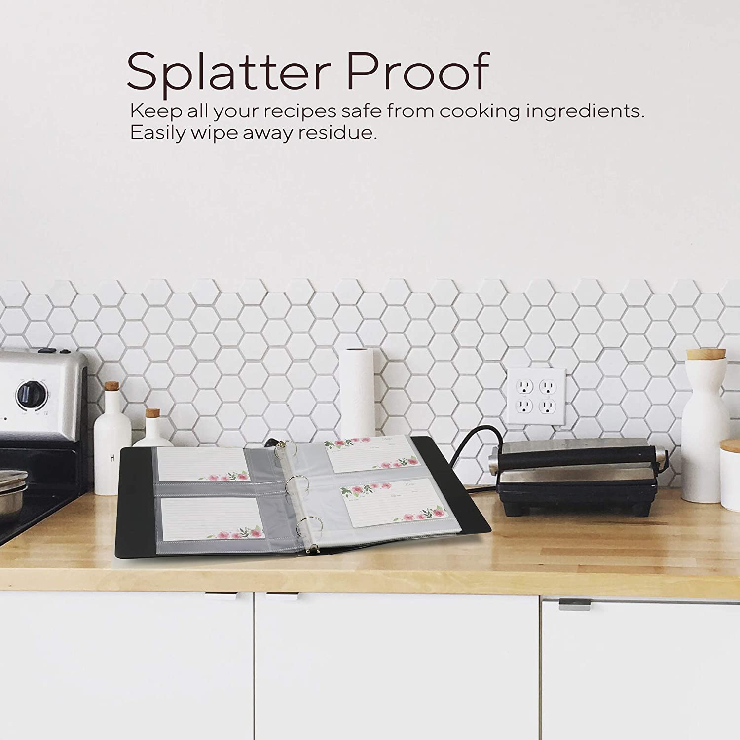 Products Recipe Card Protectors, For 3 Ring Binders, Page Sheet Protectors, Holds 4 x 6-inch pockets, 4 Cards Per Sheet, Clear - 20 Pack