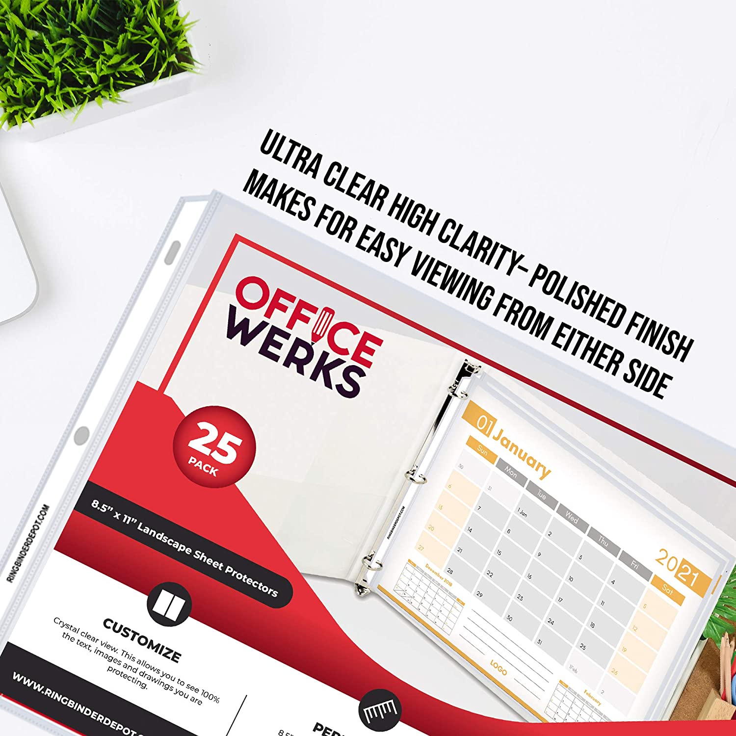 Landscape Sheet Protectors – Protect, Store and Display 8.5x11 Paper (Pack of 25)