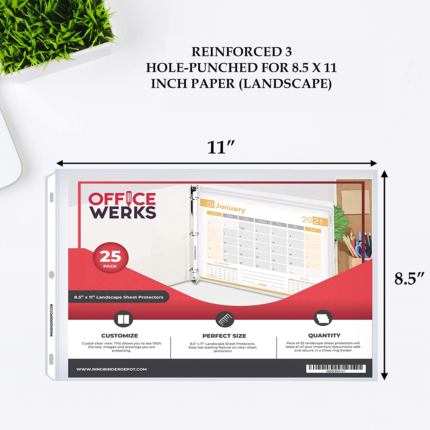 Landscape Sheet Protectors – Protect, Store and Display 8.5x11 Paper (Pack of 25)