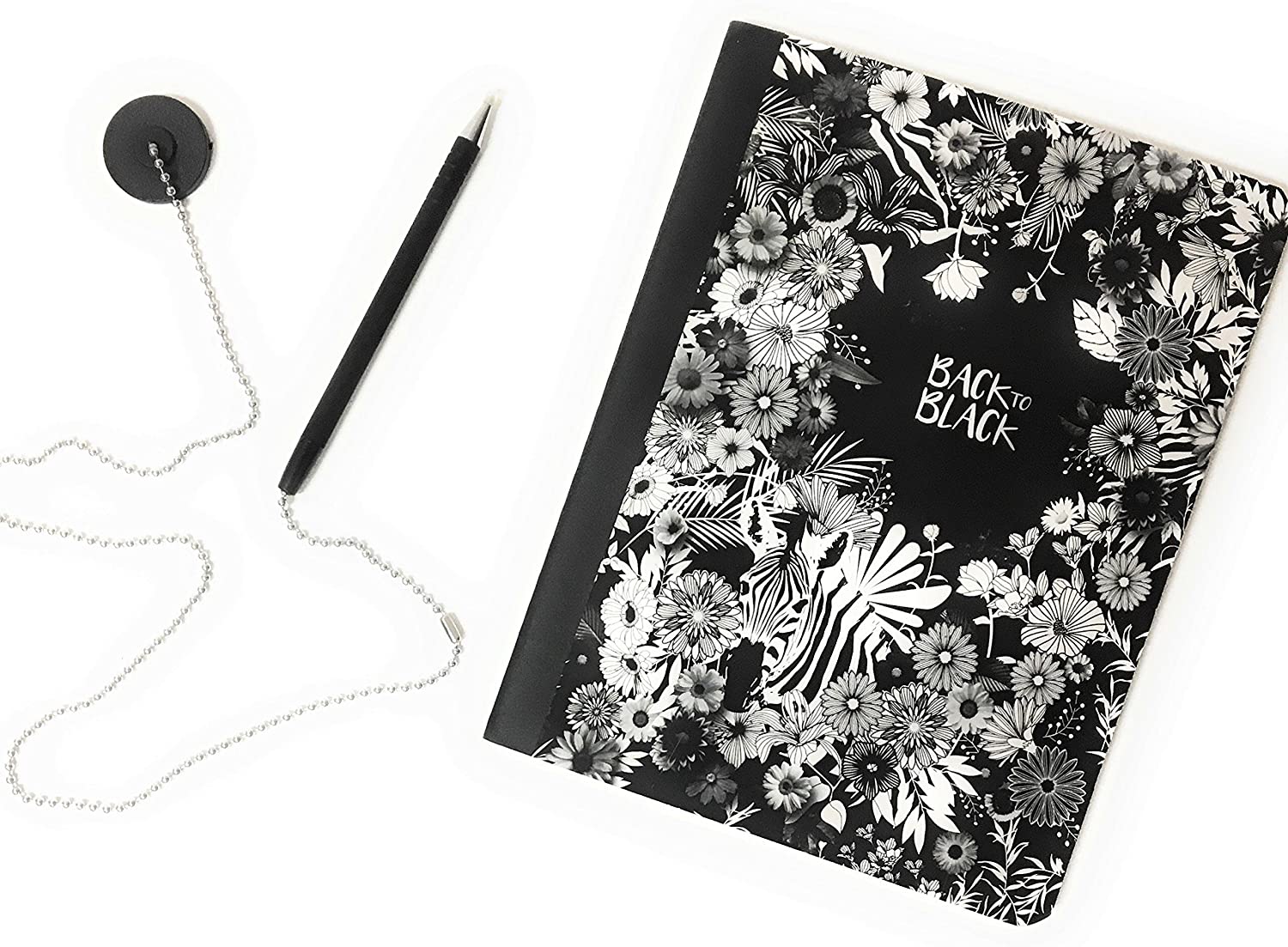 Secure Pen With Chain And Office Pen Holder Adhesive, Reception Counter Pen With 26" Ball Pen Chain - 8 Pens Refillable