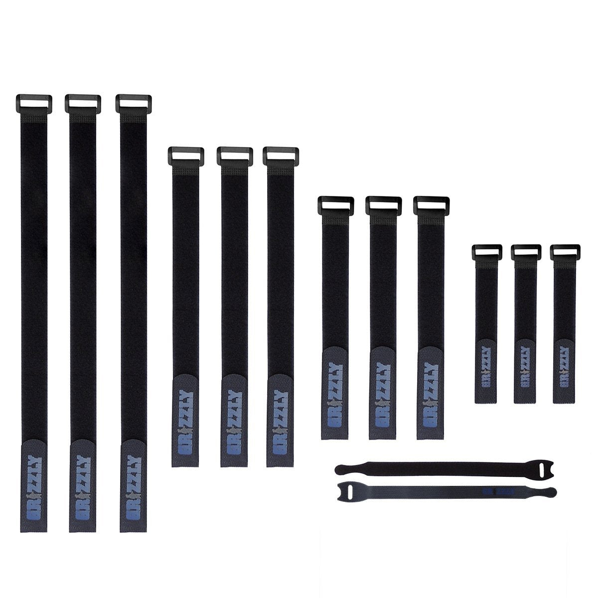 Cinch Straps, Reusable Black Nylon Cable/Securing Straps, 1 inch Wide, 4 Various Lengths, 4 Free Cable Straps - RingBinderDepot.com