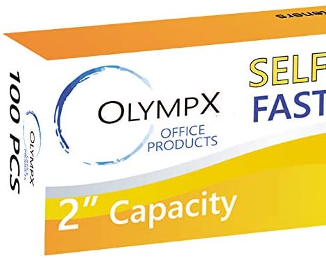 OLYMPX Economy Self-Adhesive Prong Fastener Bases, 100 Per Box
