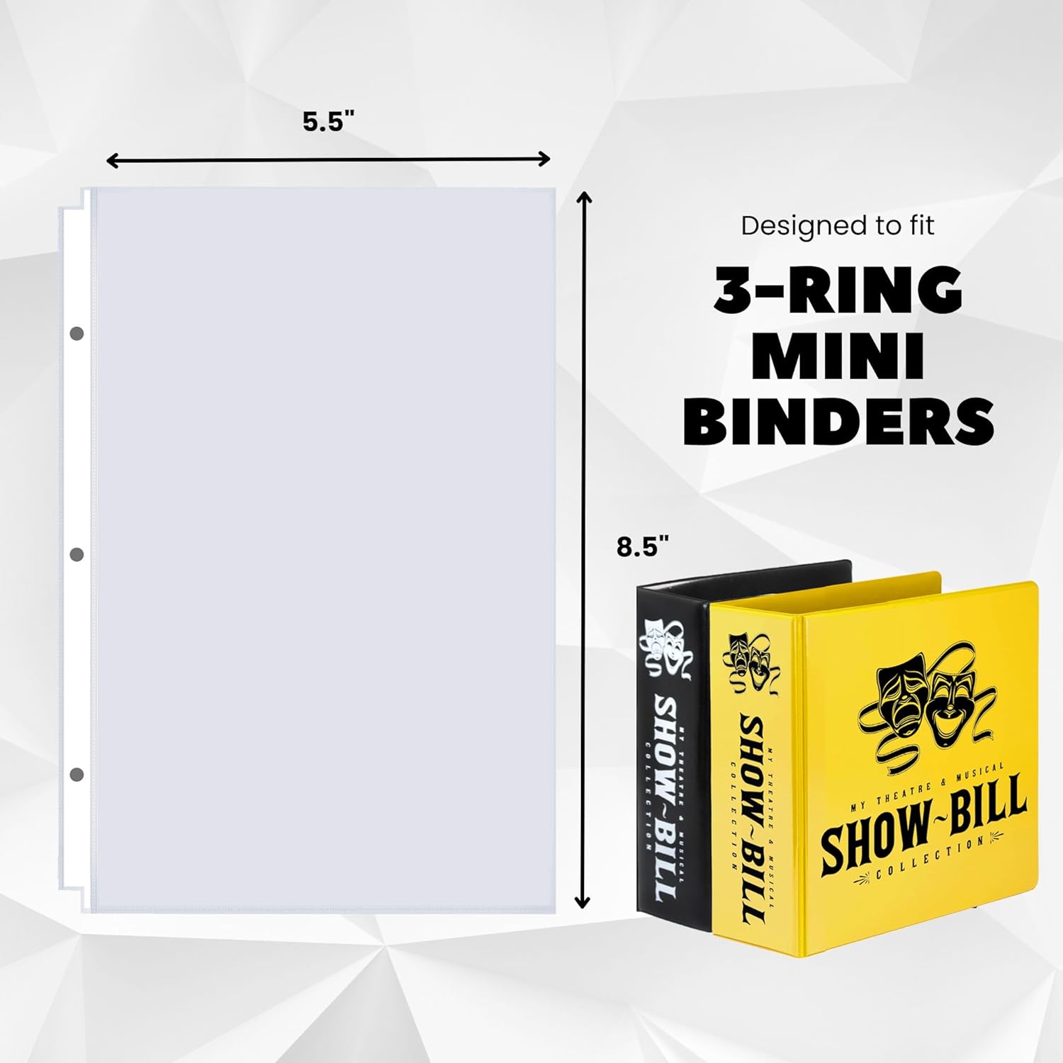 Heavyweight Clear Mini Sheet Protectors, 5.5" x 8.5", Top Load, Reinforced Holes, Acid-Free/Archival Safe