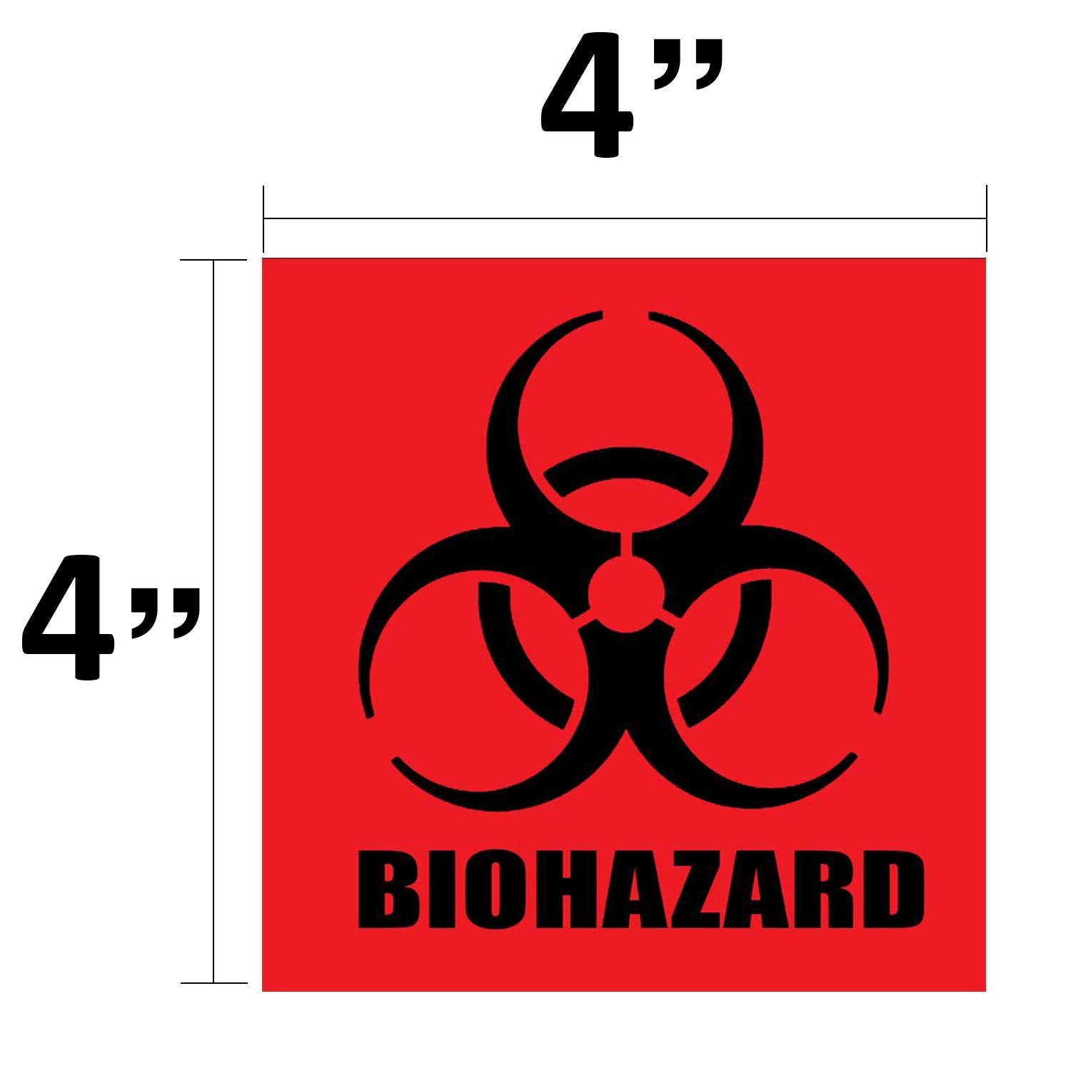 Biohazard Warning Label, 250 Labels Per Roll, Coated Paper, Universal Biohazard Symbol, Self-Adhesive
