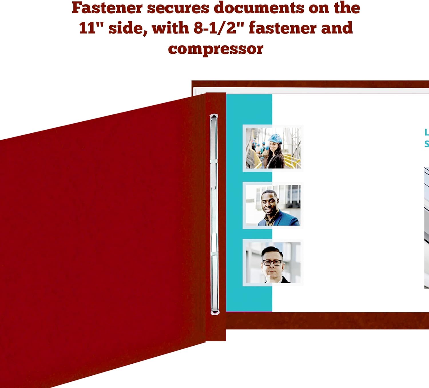 Performore 10 Pack of 11x17 Inch Landscape Pressboard Presentation Binder Folder, Red Fiberboard Report Cover with Metal Prong Paper Fastener to Neatly Bind Reports, Proposals, Transcripts