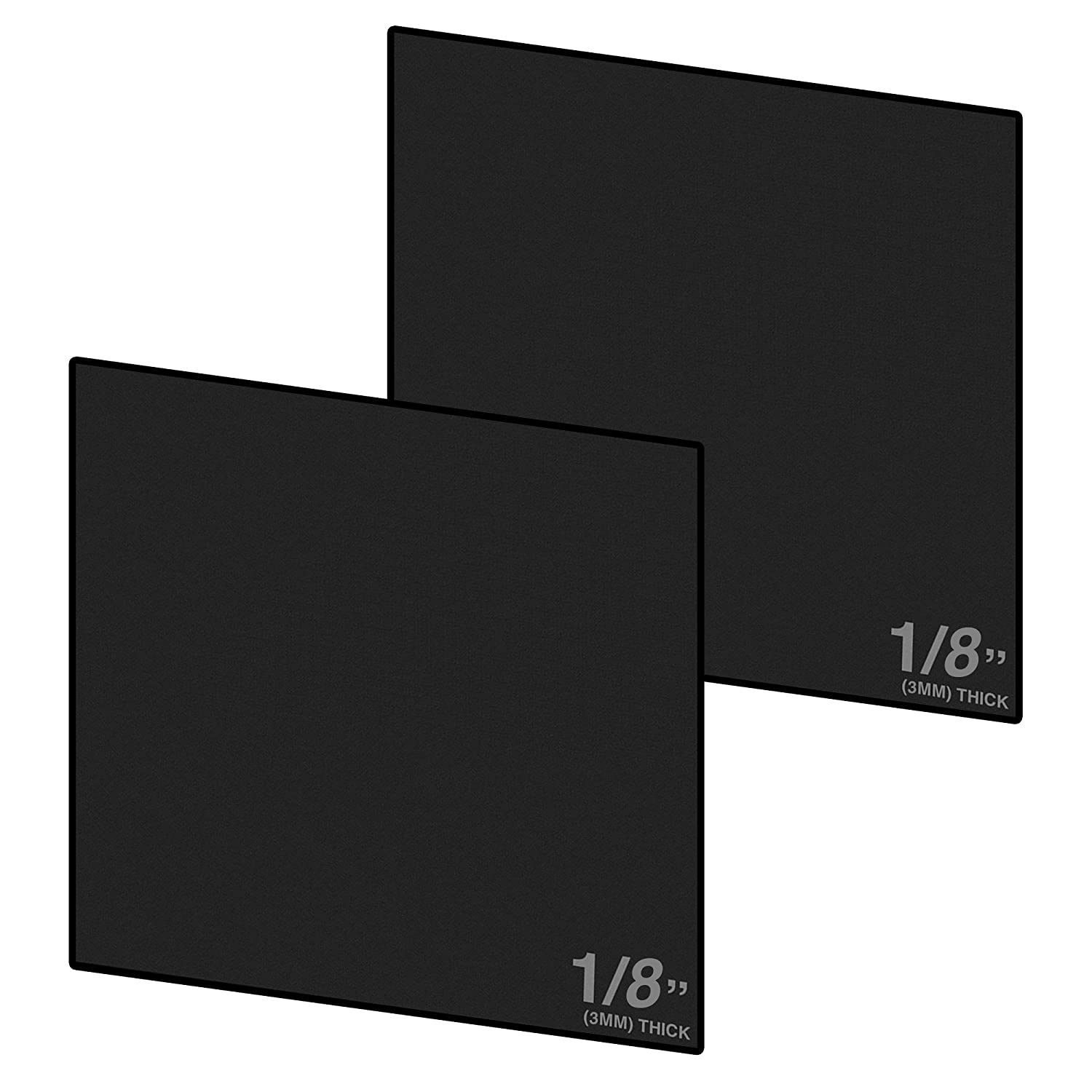 Expanded PVC Sheet – Lightweight Rigid Foam – 12 x 12 Inches – Black – Pack of 2