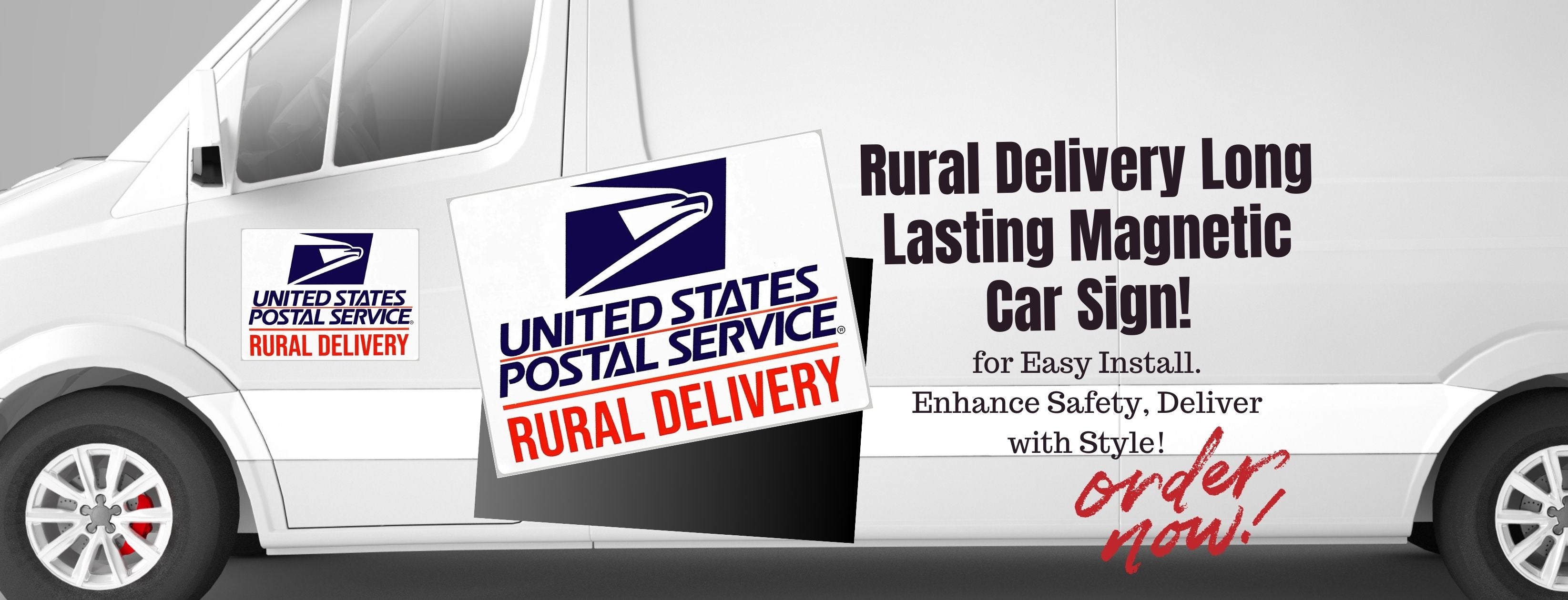 Rural Delivery Long Lasting Magnetic Car Sign