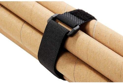 Cinch Straps, Reusable Black Nylon Cable/Securing Straps, 1 inch Wide, 4 Various Lengths, 2 Free Cable Straps - 12 Pack