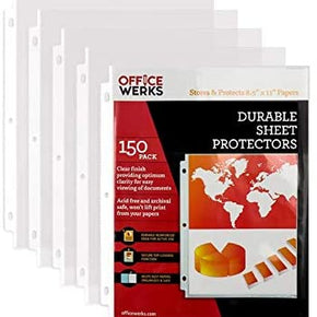 Clear Sheet Protectors, 8.5" x 11", Durable, Top Load, Reinforced Holes, Acid-Free/Archival Safe -150 Pack