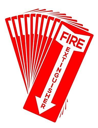 Fire Extinguisher Sticker, 11" x 4.25", Self Adhesive, 10 per Pack - RingBinderDepot.com