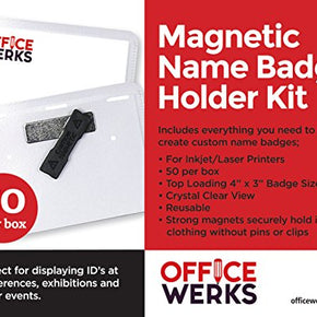 4” x 3” Officewerks Magnetic Name Badge Holder Kit