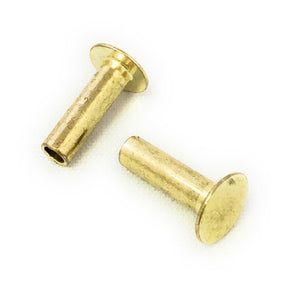 SEMI-Tubular Brass Rivets - 7/16 inch (100 Pack)