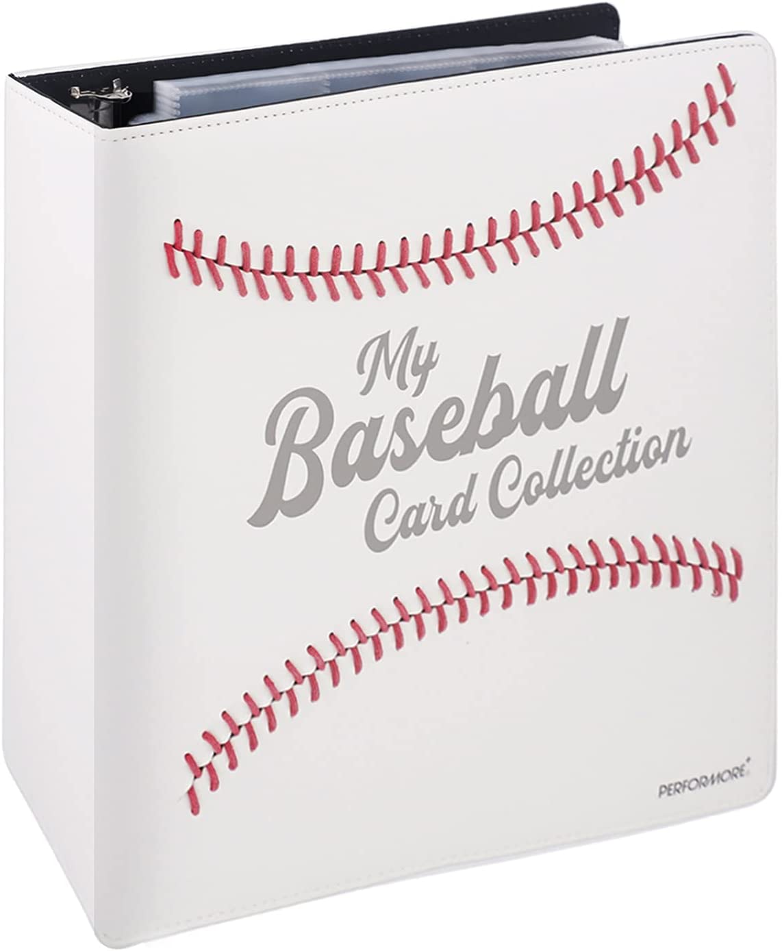 Baseball Card Binder - White Baseball Card Collector Album for Trading Cards