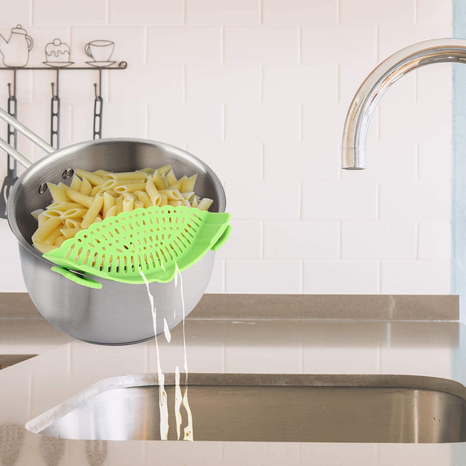 Clip On Silicone Colander - Snap and Strain –