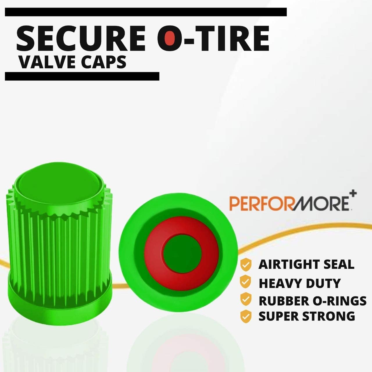 30 pcs Tire Valve Caps Heavy-Duty Stem Covers with O-Rubber Rings for Cars, SUVs, Bikes, Bicycles, and Motorcycles (Green)