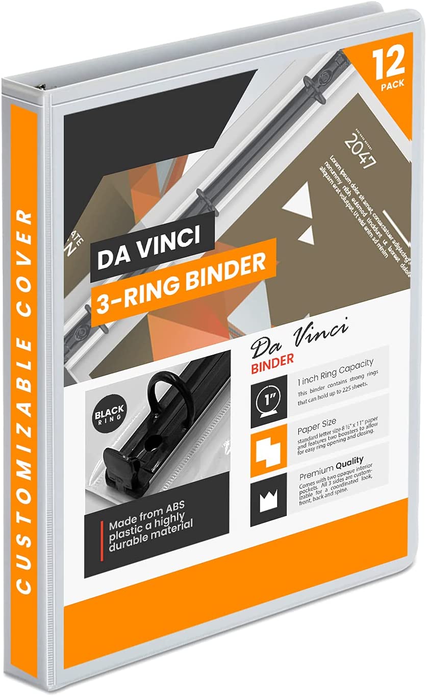C-Line® 3-Ring Binder, 1 Round Rings, Assorted Colors, Pack Of 6
