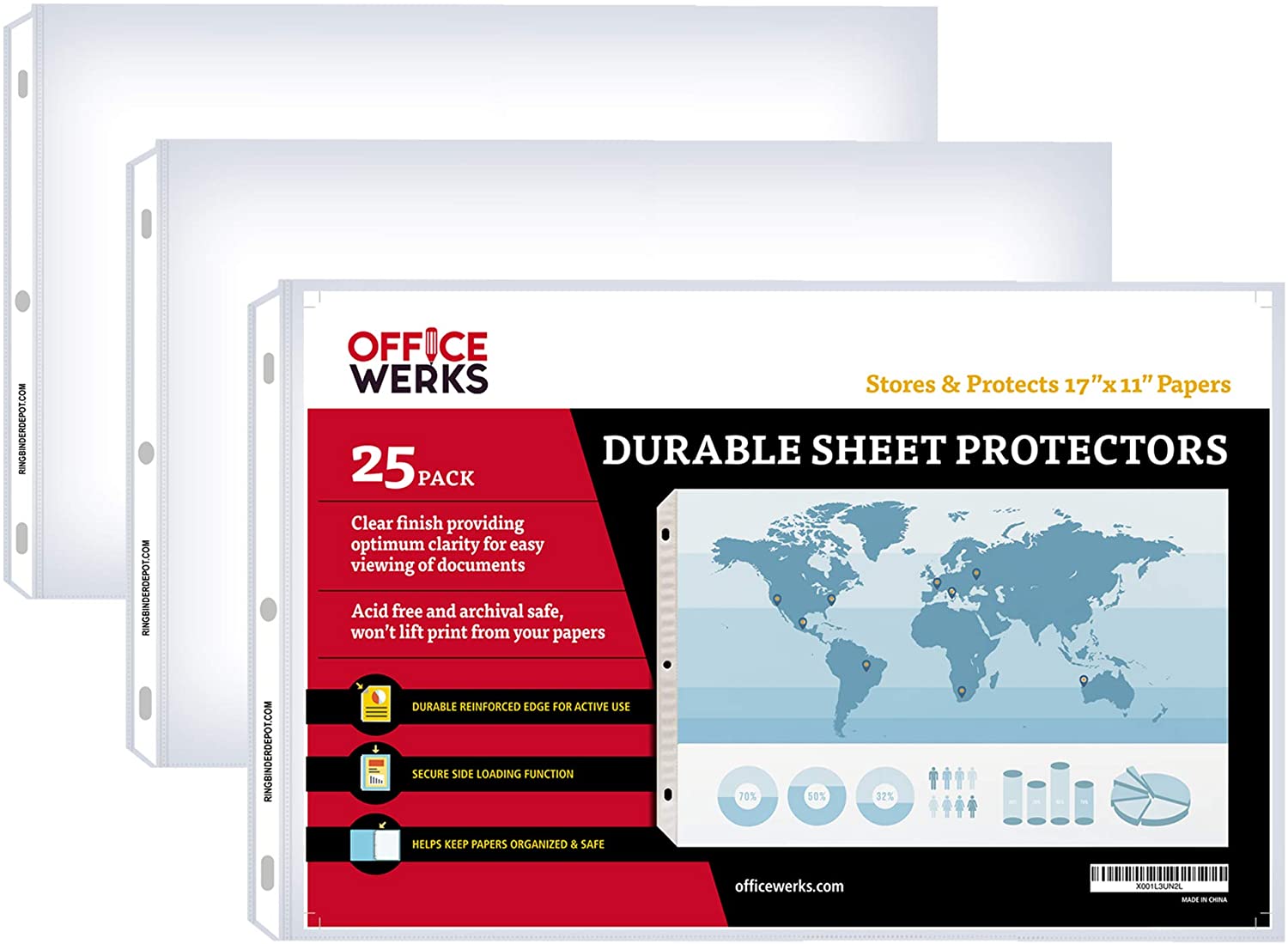 11 x 17 Landscape Sheet Protectors Pack of 25