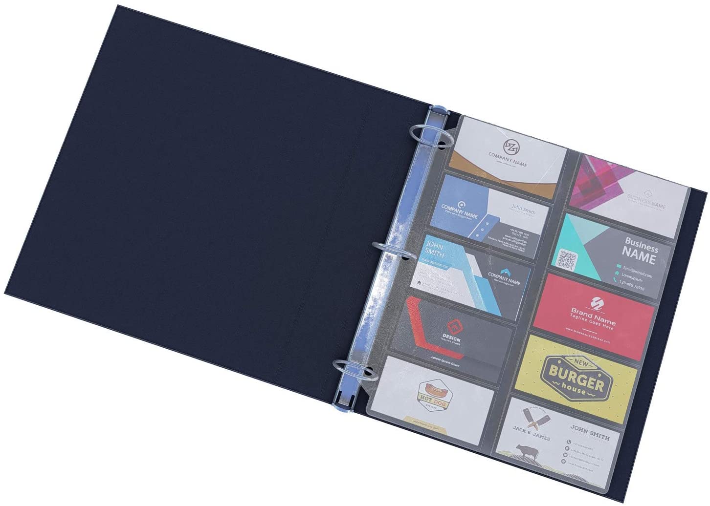 Business Card Sleeves for 3 Ring Binders, Plastic Card Holder Sheets, 10 Pack - 20 Cards Per Sheet