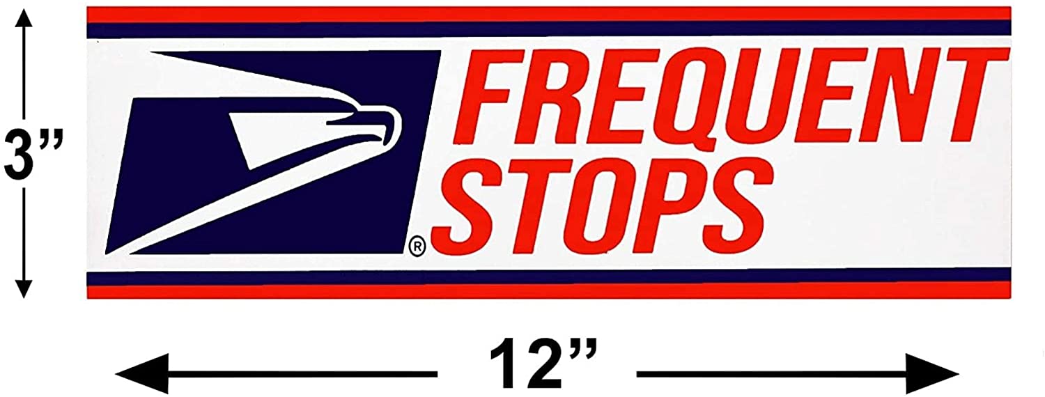 Rural Postal Carrier Sign, FREQUENT STOPS Magnetic Sign for US Mail, 3” x 12”
