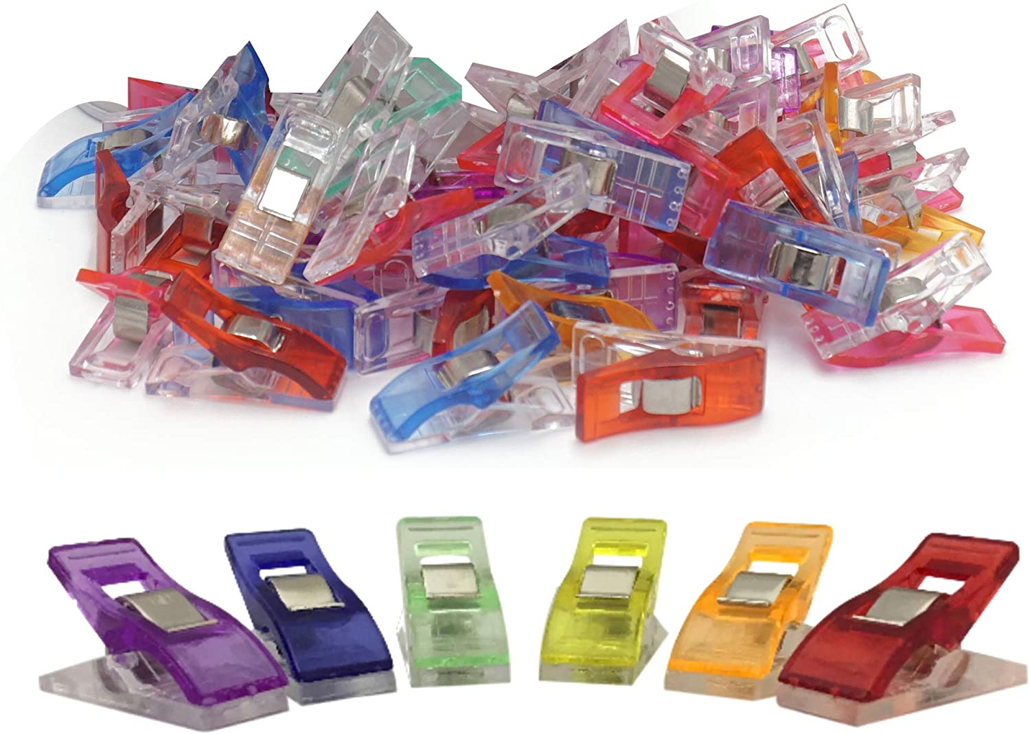 Magik Clips - Sewing Clips for Quilting and Crafts - 100 Pack Multicolored