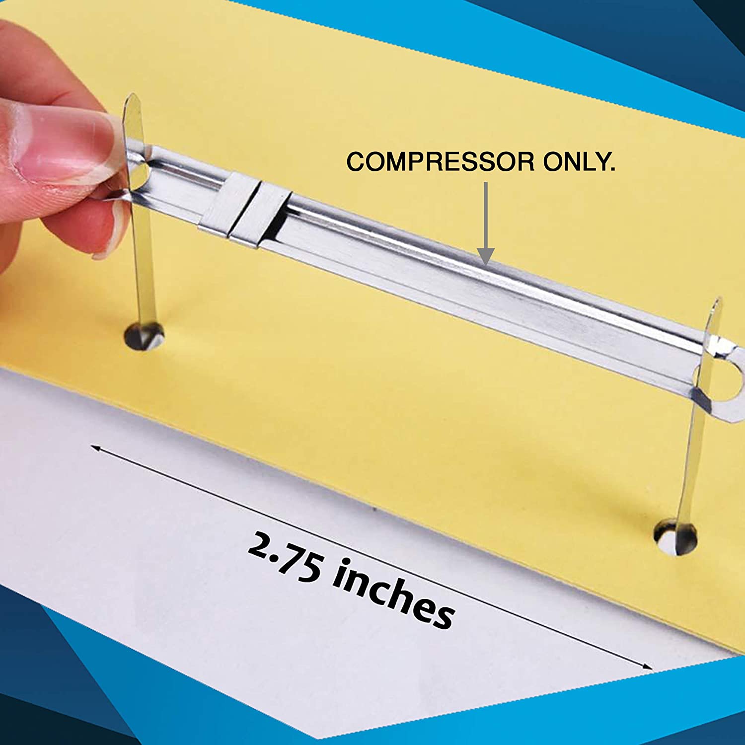 Prong Paper Fastener Compressors for Standard 2-Hole Punch, Works with 1 Inch - 3.5 Inch Capacity Box of 500 (Compressors Only)