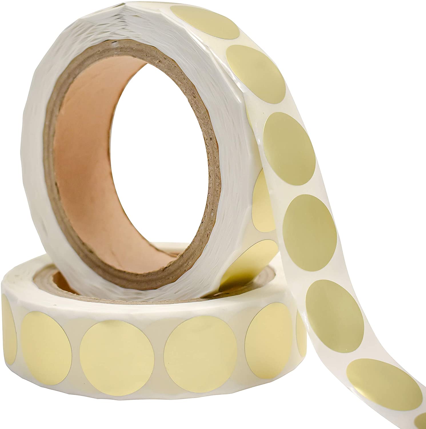 Gold Paper Stickers, Round, Self-Adhesive - 1000 Labels Per Roll