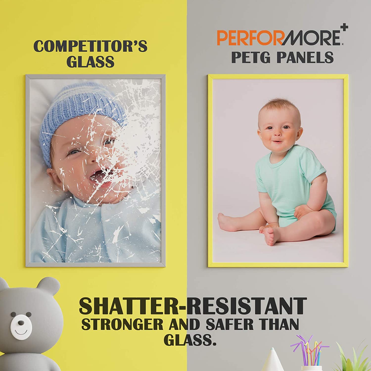 5 x 7 Inch PETG Sheet Plexiglass Panels - 0.04 inch Thick Clear Polystyrene Plastic Sheet with Protective Film - Pack of 5