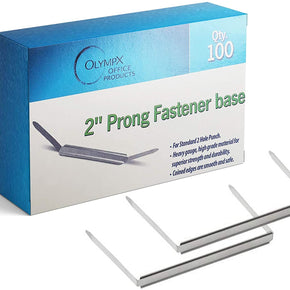 2 Inch Capacity of Premium Metal Prong Paper Fastener 2.75 Inch Bases  (100 Per Pack) by Olympx