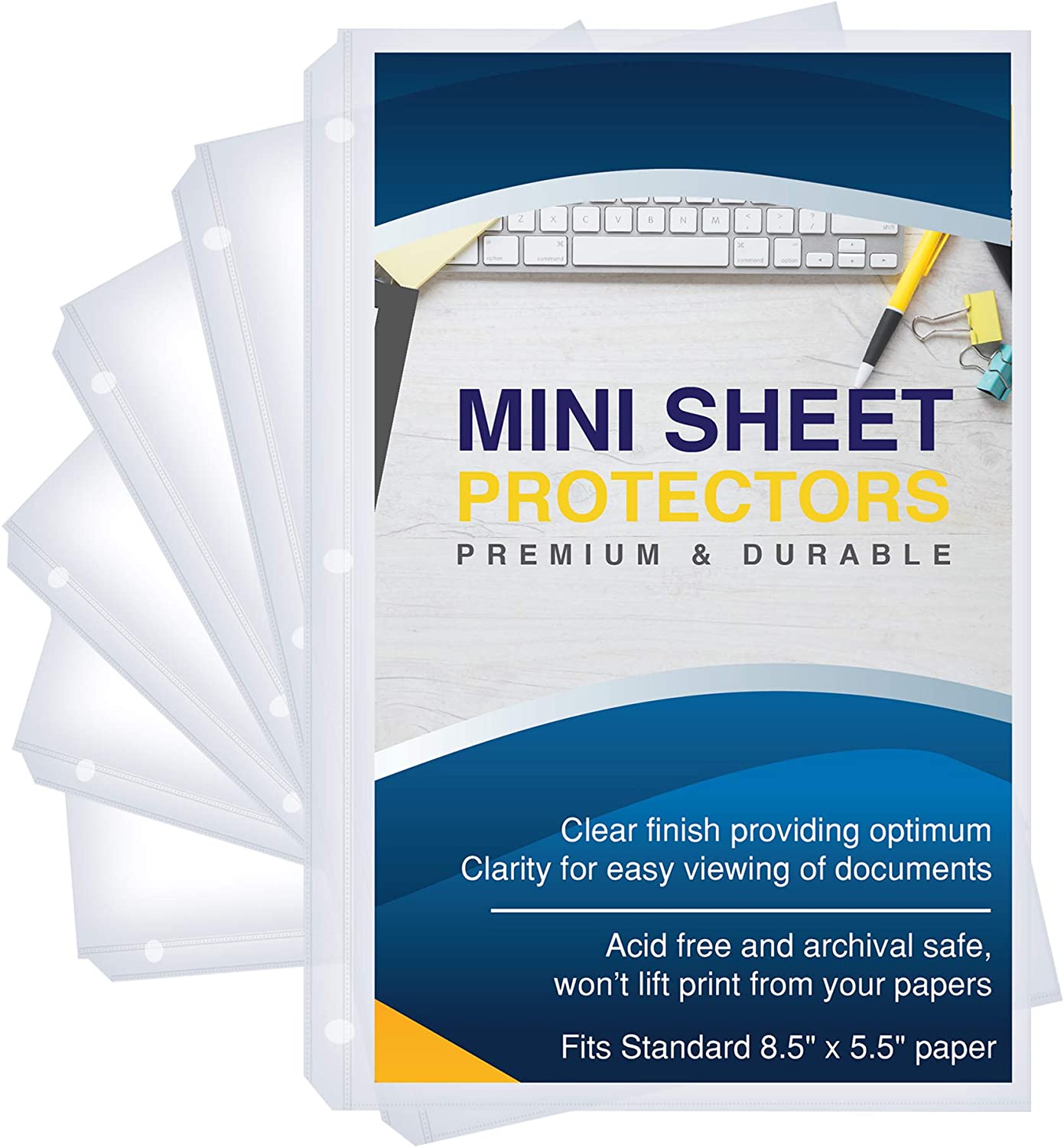  600 Pack Clear Sheet Protectors for 3 Ring Binder Page  Protectors, Heavy Duty Plastic Sheet Protectors Fits Standard 8.5 x 11  Paper, Reinforced 11 Hole Design : Office Products