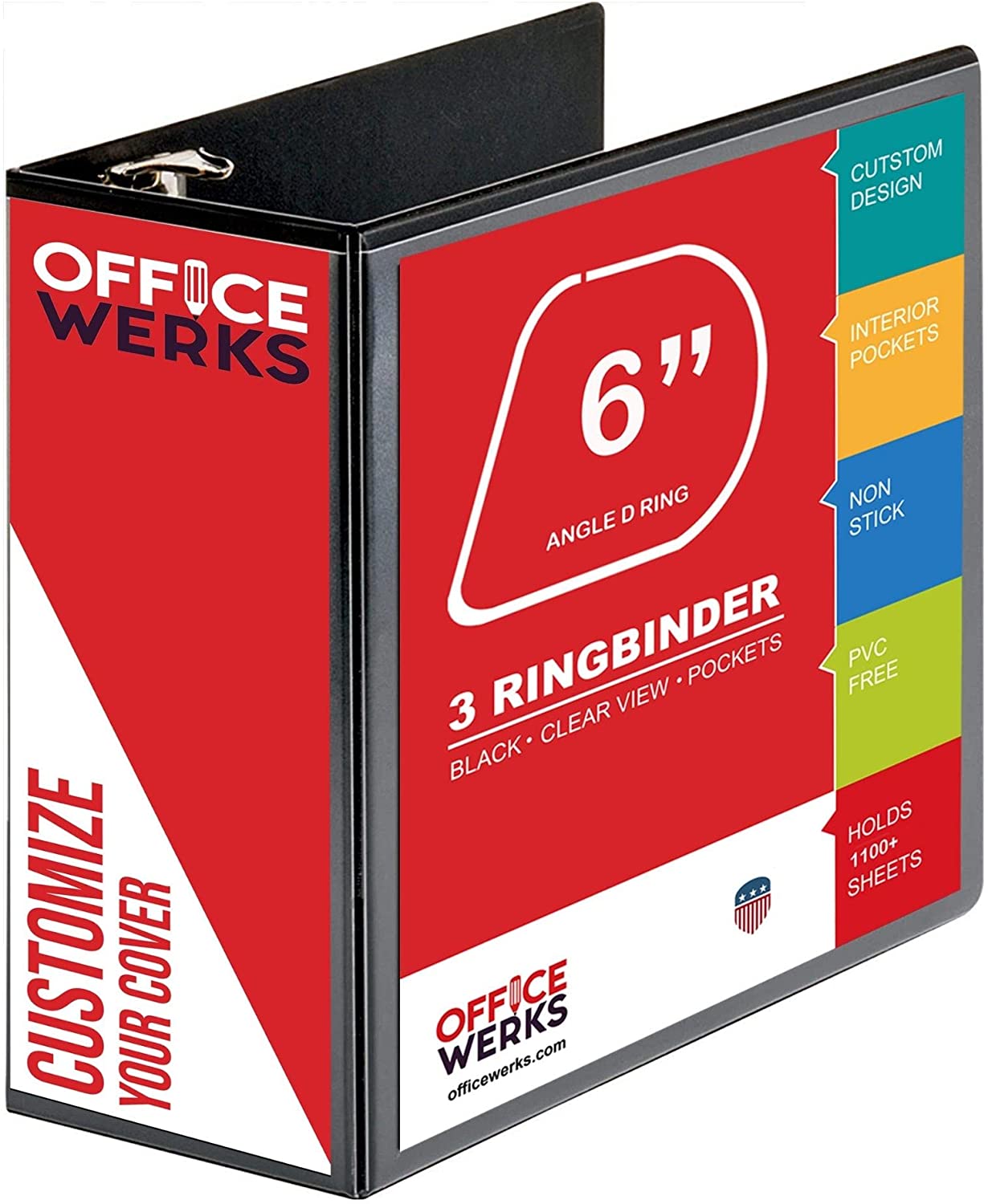 3 Ring Binder, Slant D-Rings, Clear View, Pockets 6 Inch, Black 3 Ring Binder, Slant D-Rings, Clear View, Pockets 6 Inch, Black