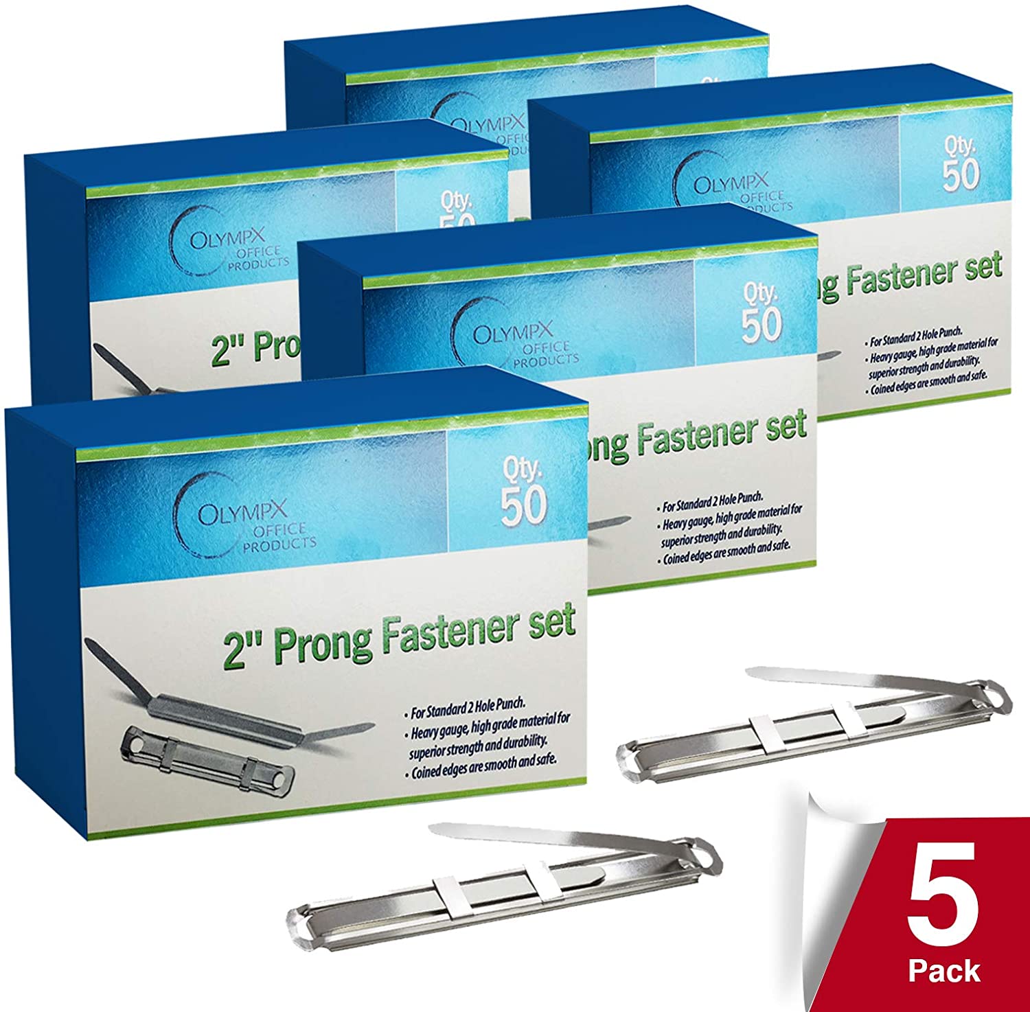 Capacity Metal Prong Paper Fastener Bases Center 250 Pack ...