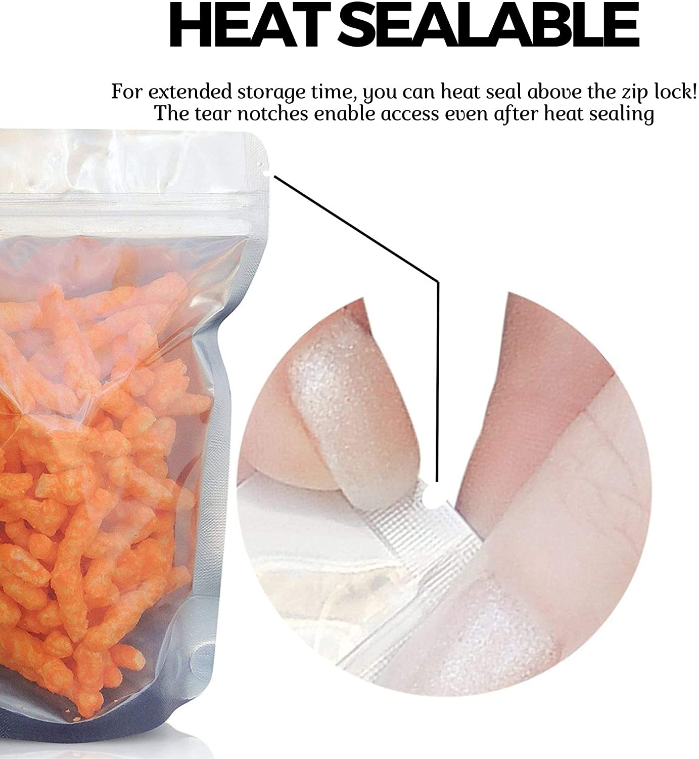 Clear Stand Up Self Seal Bags Plastic Pouches Food Storage