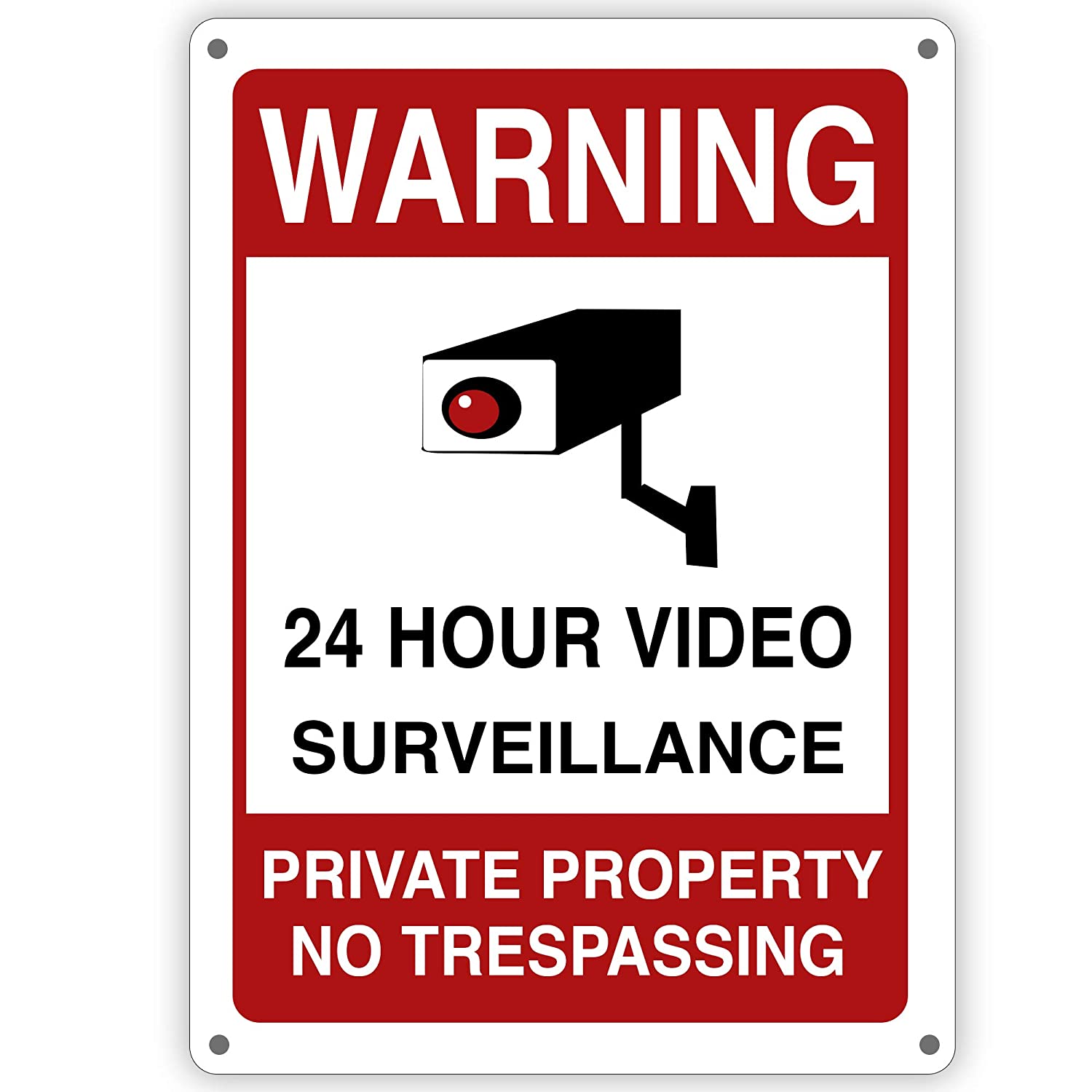 Aluminum Video Surveillance Signs Outdoor - 24 Hour