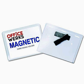 Magnetic Name Badge Holder Kit, 4” x 3” Clear Top Loading - 12 Pack
