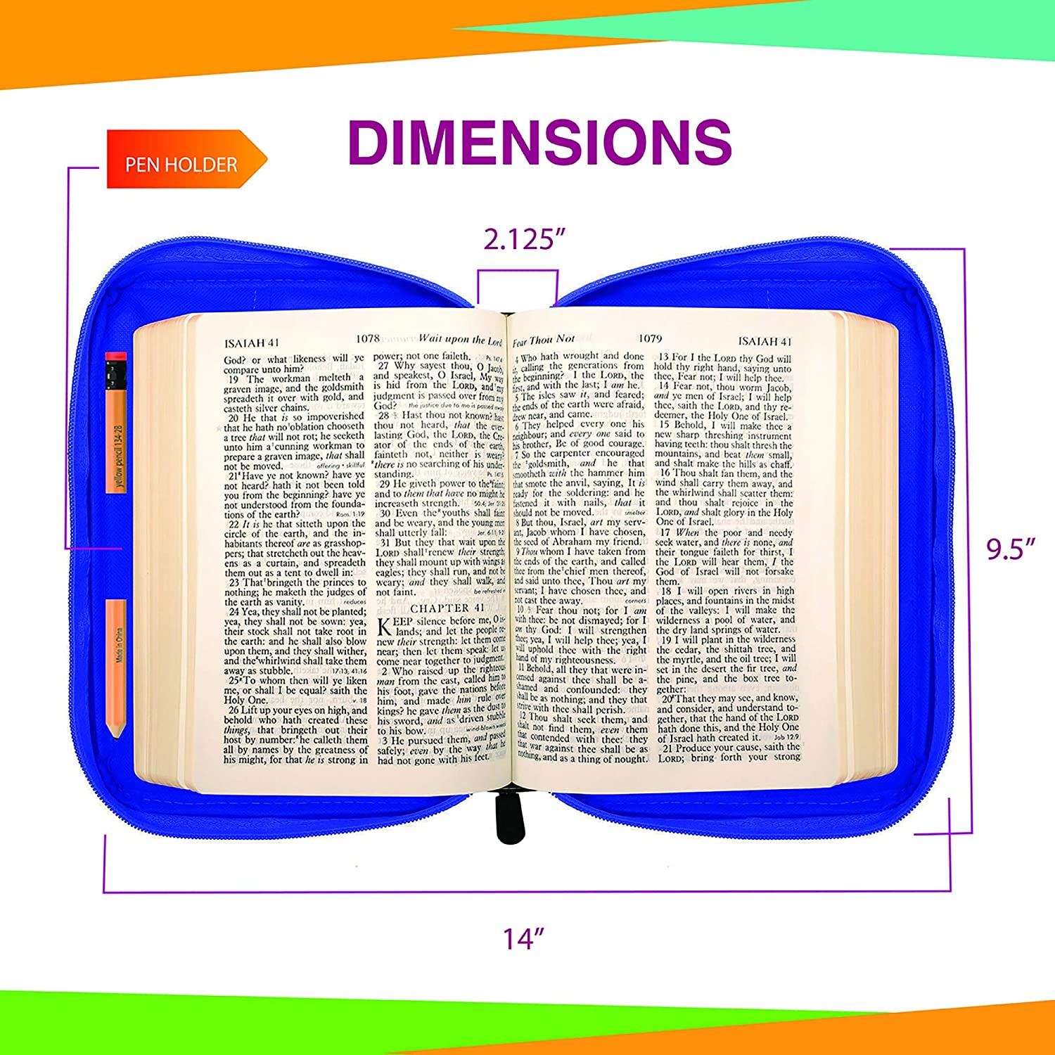 Children's Bible Cover - Blue - Medium Size