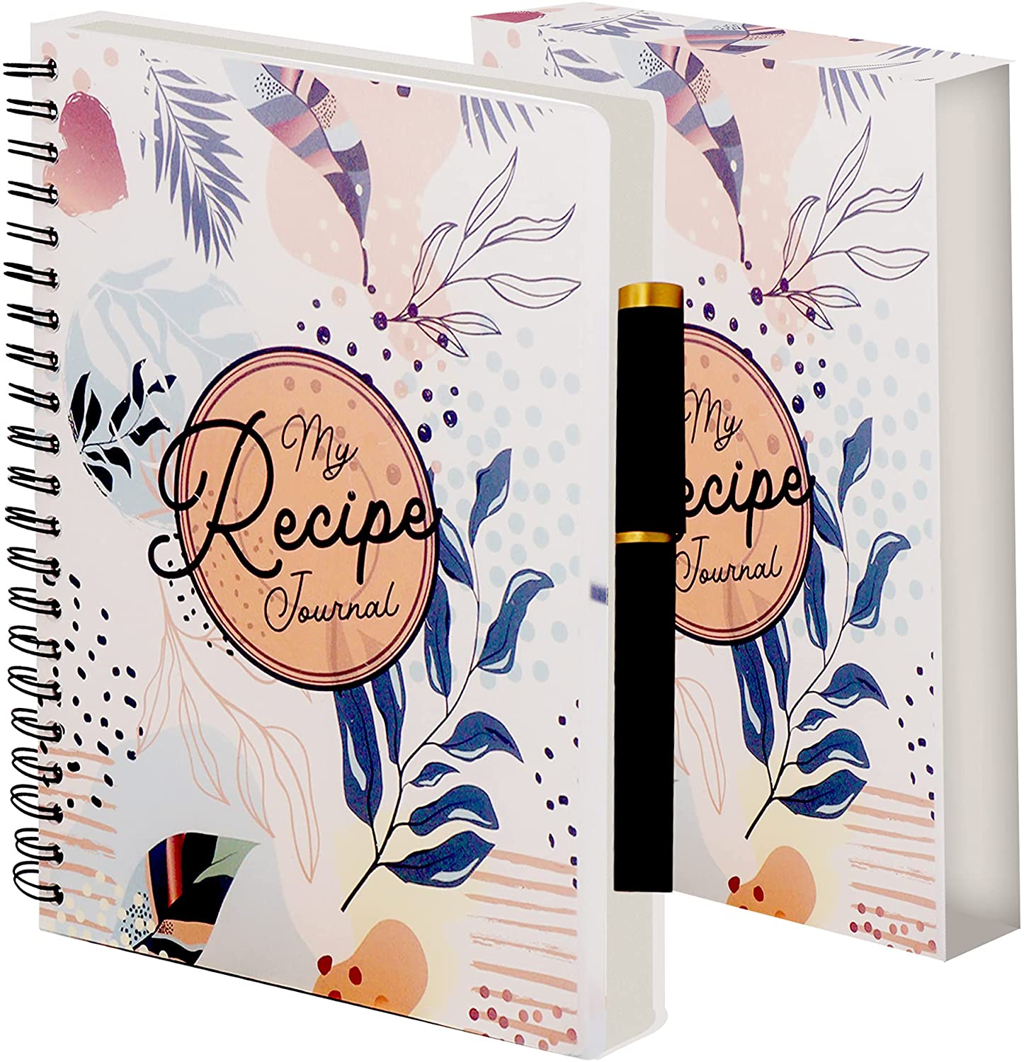 Performore My Recipe Journal 8.5 x 11 Spiral Bound Recipe Notebook, Includes Pen and slipcase with 100 Blank Pages