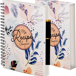 Spiral Bound Recipe Notebook Journal, Includes Pen and Slipcase with 150 Blank Pages