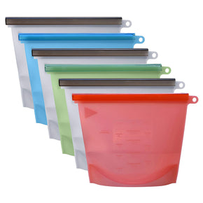 Reusable Silicone Food Bags (Pack of 6) - RingBinderDepot.com
