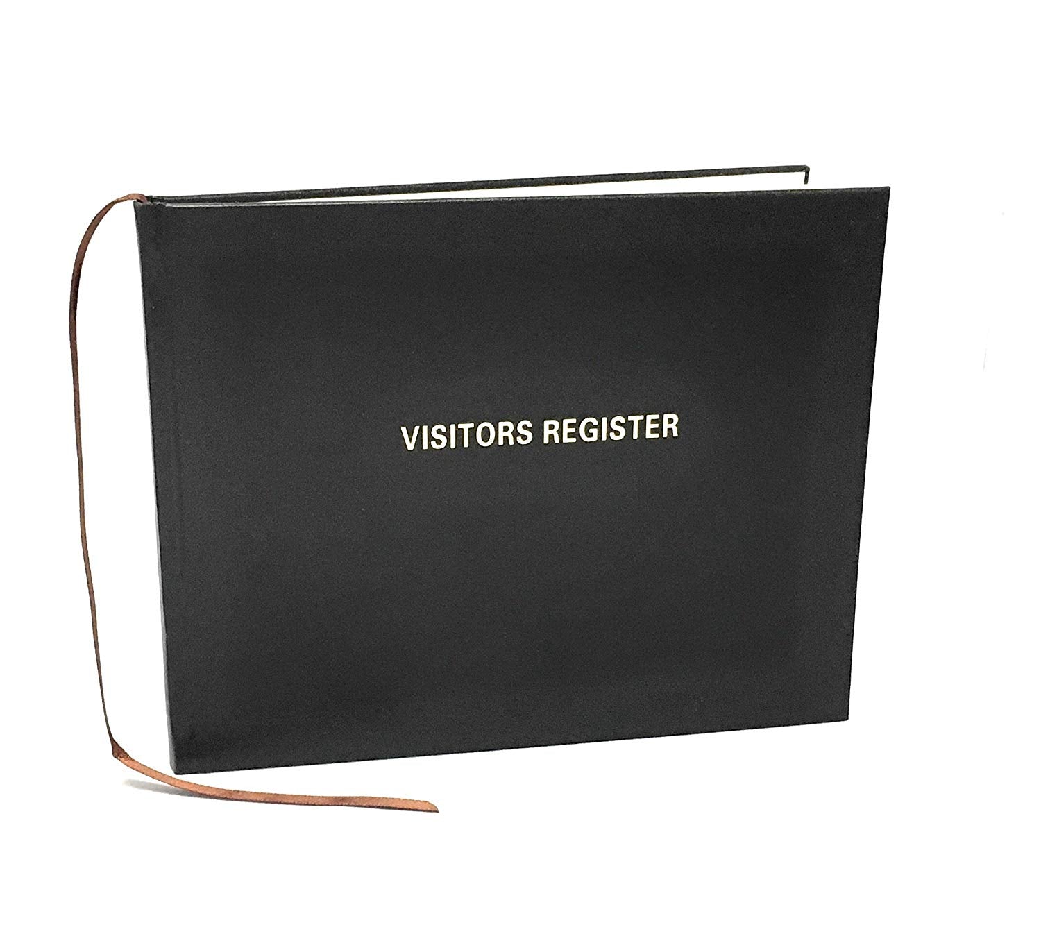 Visitors Register Book, 120 Pages, 8 7/8" X 7", Black Hardbound Cover, Smyth Sewn - RingBinderDepot.com