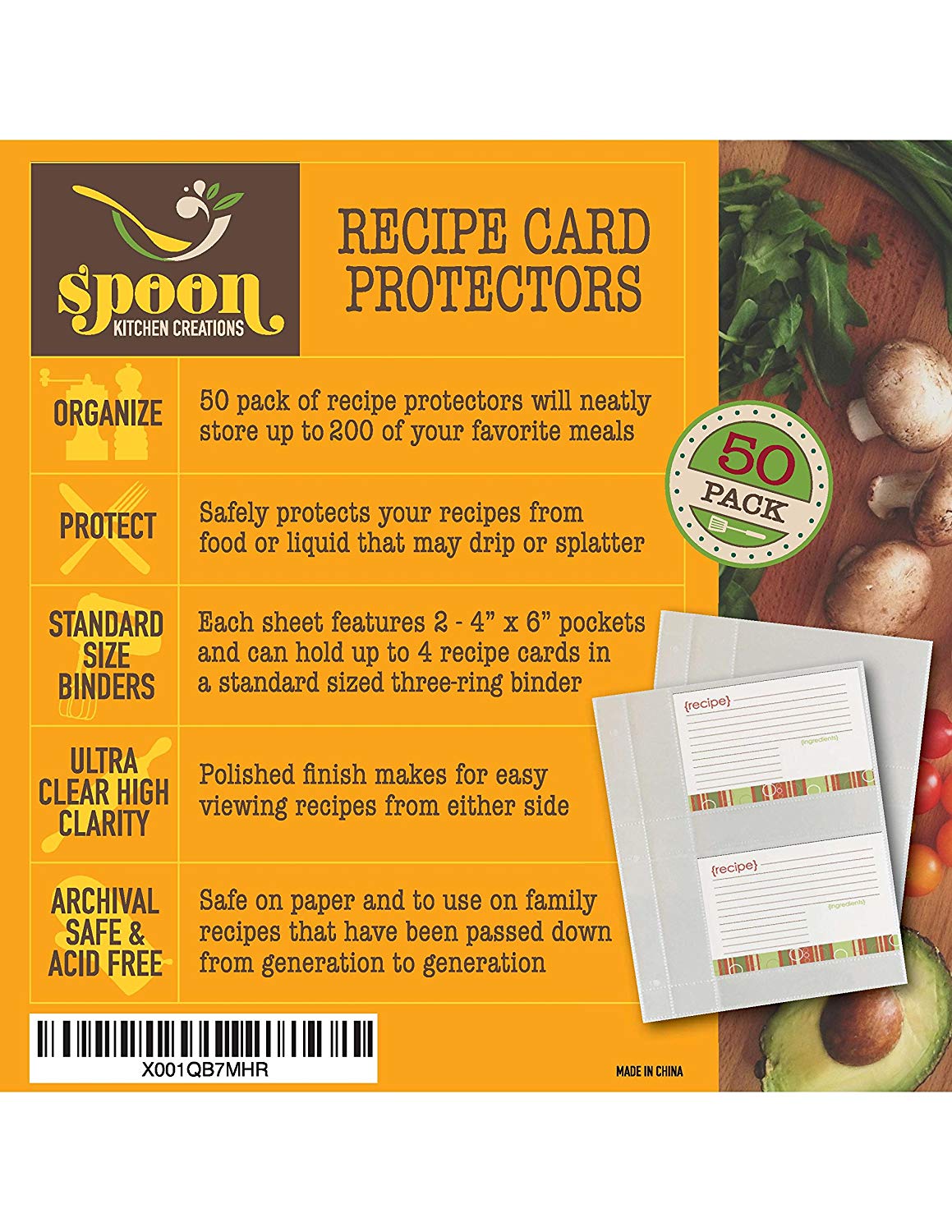 Toucan Craft Supplies Recipe Card Protectors, Refill Sheets for 3 Ring Binders, Recipe Book Pocket Page Sheet Protectors Toucan Craft Supplies Recipe Card Protectors, Refill Sheets for 3 Ring Binders, Recipe Book Pocket Page Sheet Protectors