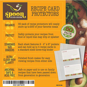 Recipe Card Protectors (50 Per Pack) - RingBinderDepot.com