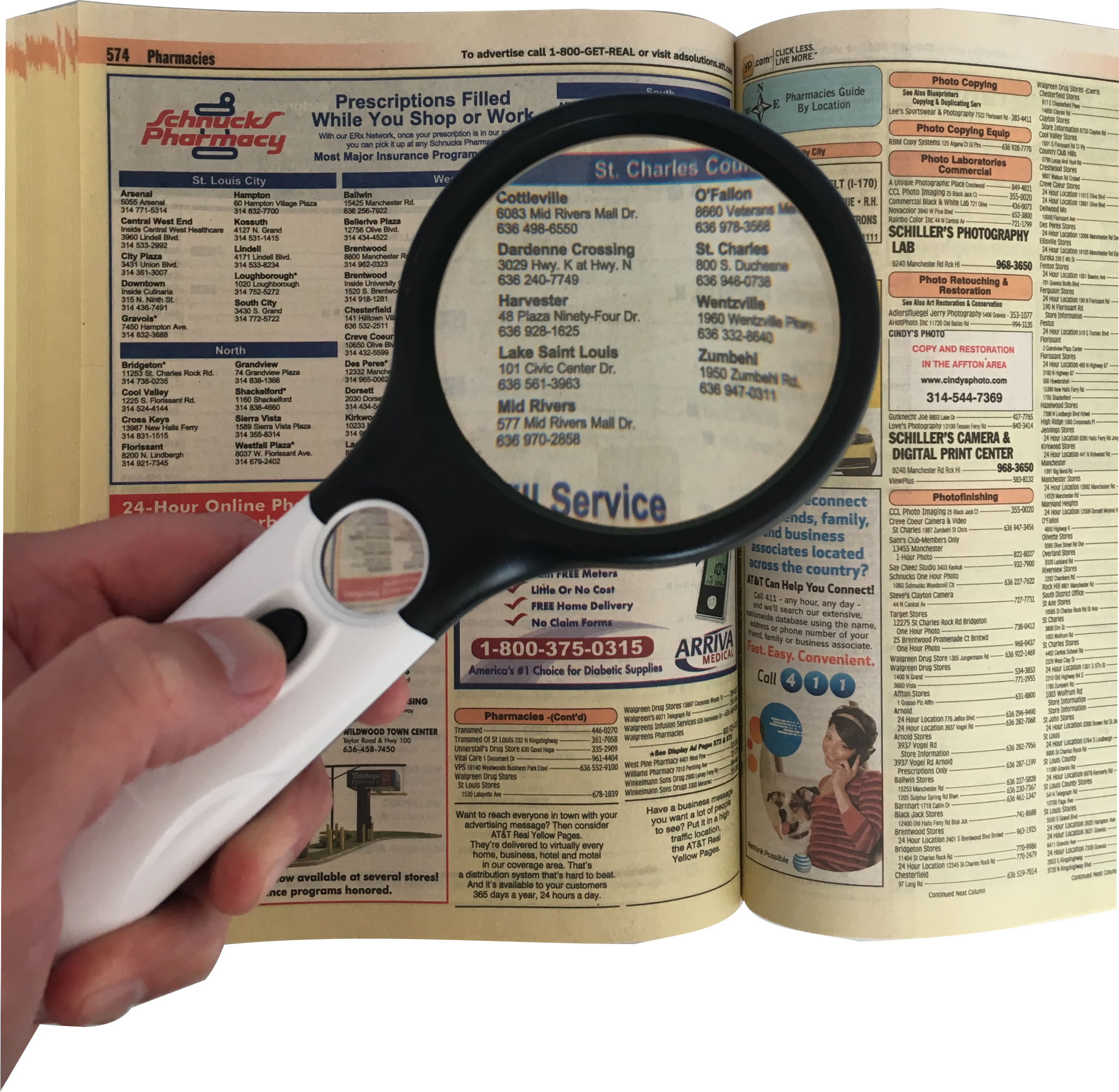 Magnifying Glass with Light, Bright LED Light with 3X and 15X Magnification, Magnifier for Reading - RingBinderDepot.com