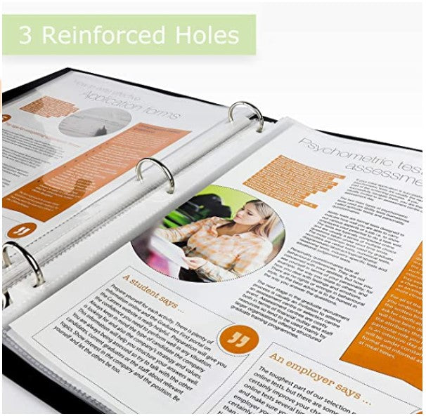 Clear Sheet Protectors Reinforced Holes, 8.5 x 11 Inches, Acid Free